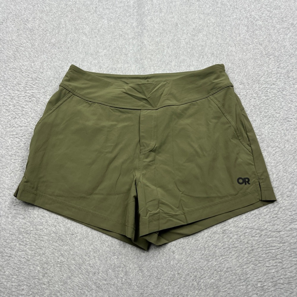 Outdoor Research Astro Shorts Womens Small Olive Green 3.5" Inseam Hiking 300266